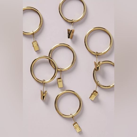 Anthropologie Mindy Curtain Rings Set of 7 NIB - Picture 1 of 6